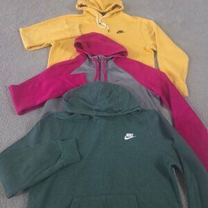 LOT OF 3 Nike Hoodie Womens Large Solo Swoosh Therma-FIT Club Fleece Balaclava